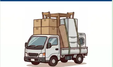 3LDK以上の荷物を載せた平車トラック